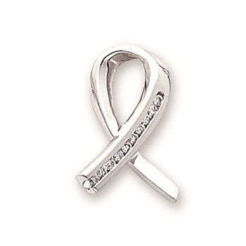 14k White Gold VS Diamond slide