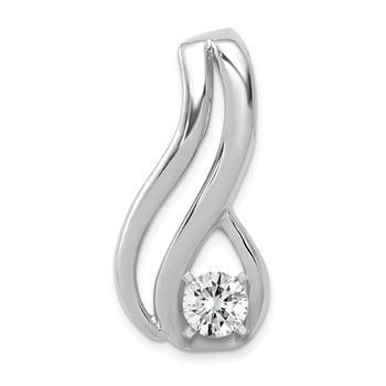 14k White Gold Peg-Set Diamond Fancy Slide Mounting Fits up to 6mm Regular/8mm Fancy or Reversible Omega
