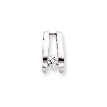 14k White Gold Moissanite Slide
