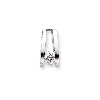 14k White Gold Moissanite Slide
