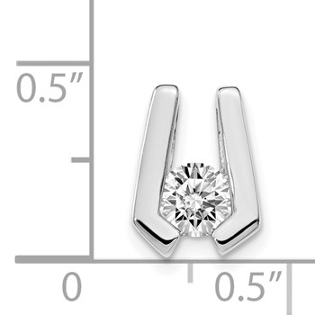 14k White Gold Holds 4.5mm Stone Slide Mounting Fits up to 2mm Regular/3mm Fancy or Reversible Omega — alternate view