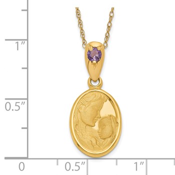 14ky Heaven's Gift Amethyst February Birthstone Necklace — alternate view