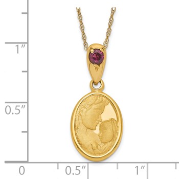 14ky Heaven's Gift Rhodolite Garnet June Birthstone Necklace — alternate view