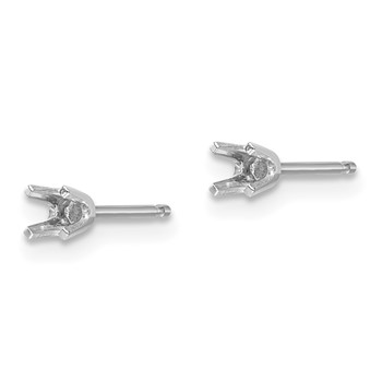 14k White Gold 2.7mm Round Single Stud Earring Mountings — alternate view