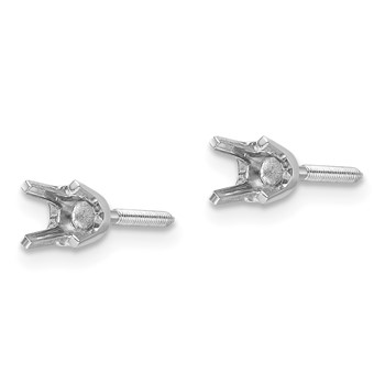 14k White Gold 4mm Round Single Stud Earring Mountings — alternate view