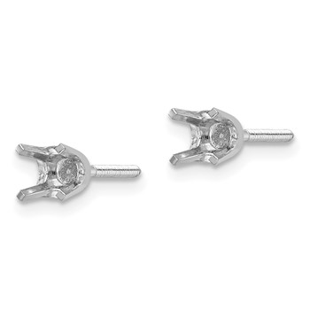 14k White Gold 4.5mm Round Single Stud Earring Mountings — alternate view