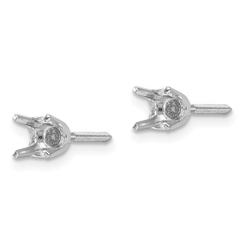 14k White Gold 5mm Round Single Stud Earring Mountings — alternate view