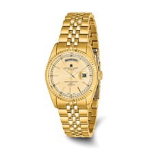 Image of Mens Charles Hubert IP-plated Champagne Dial Watch