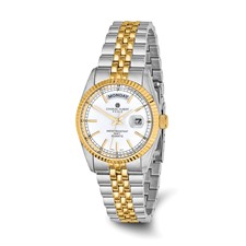 Image of Mens Charles Hubert Two-tone Stainless Steel Silver-White Dial Watch