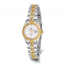 Image of Ladies Charles Hubert Two-tone Stainless Band Silver-White Dial Watch