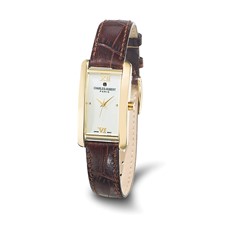 Image of Ladies Charles Hubert Leather Band Cream Dial 21x30mm Watch