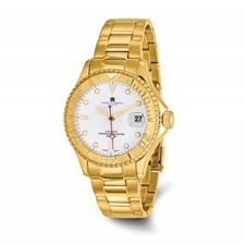 Image of Mens Charles Hubert IP-plated Stainless Steel White Dial Automatic Watch