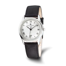 Image of Ladies Charles Hubert Stainless Steel Leather Band 29mm Watch