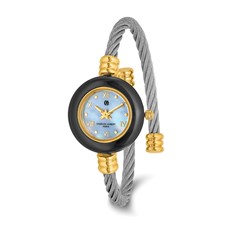 Image of Charles Hubert Gold-finish 7 Color Bezels Stainless Steel Bangle Watch