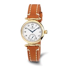 Image of Ladies Charles Hubert IP-plated Stainless Leather Band 34mm Watch