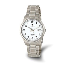 Image of Mens Charles Hubert Titanium 40mm White Dial Watch