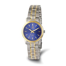 Image of Ladies Charles Hubert Two-Tone Titanium 30mm Blue Dial Watch