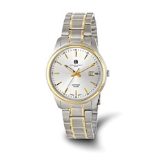 Image of Mens Charles Hubert Two-Tone Titanium 40mm Silver-tone Dial Watch