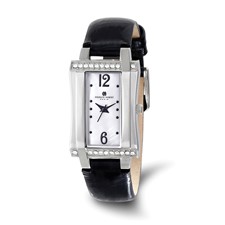 Image of Ladies Charles Hubert Stainless Steel Leather Band 23x32mm Watch