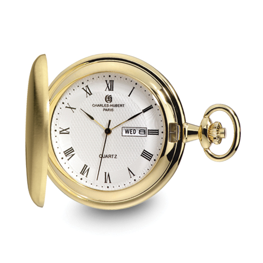 Men s Charles Hubert Engravable Pocket Watch with White Dial 8