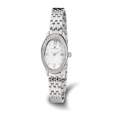 Image of Ladies Charles Hubert Stainless Steel Crystal Bezel  21x32mm Watch