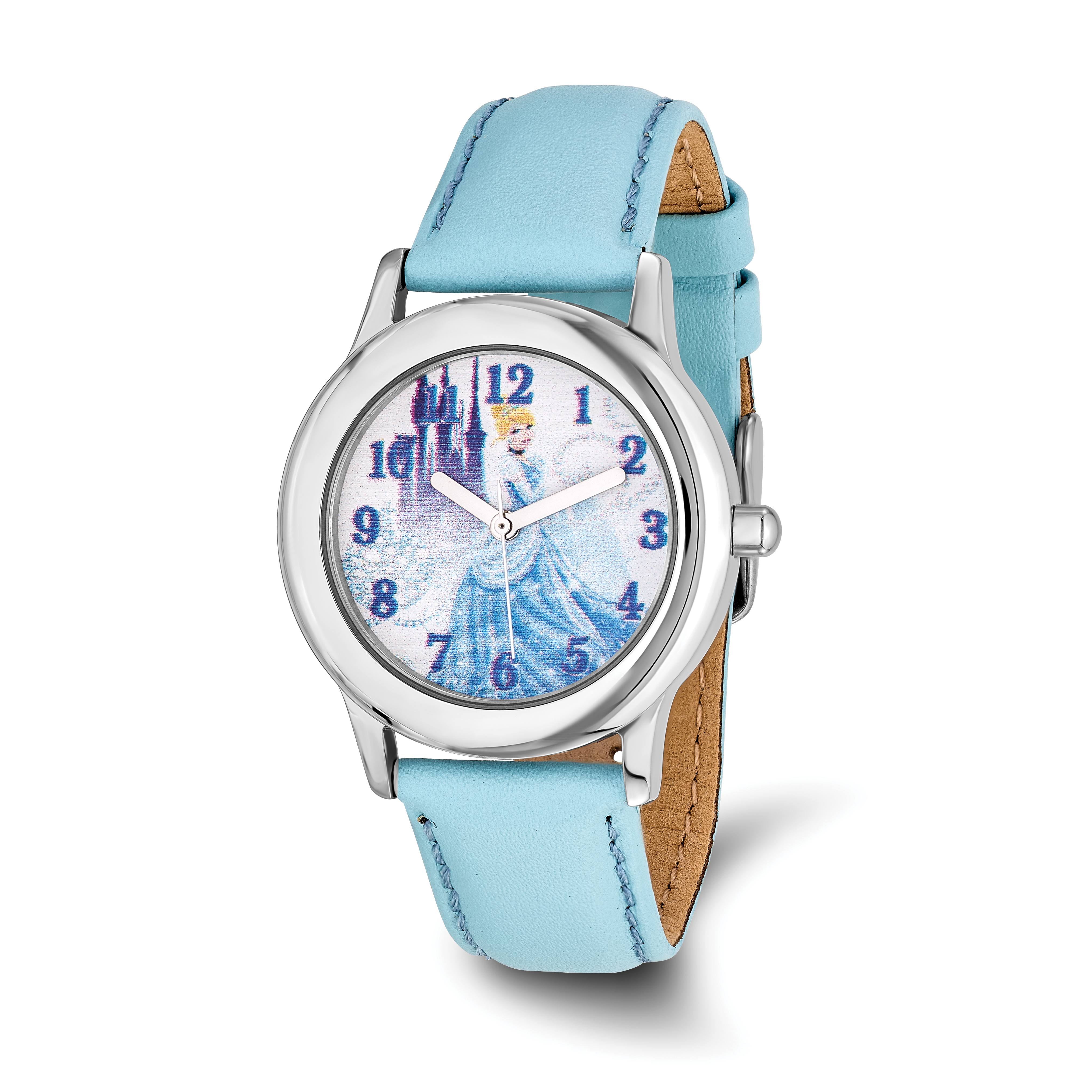 Disney Princess Cinderella Light Blue Leather Tween Watch Disney Princess Cinderella Light Blue Leather Tween Watch