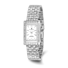 Image of Ladies Charles Hubert Solid Stainless Steel White Dial 20x25mm Watch