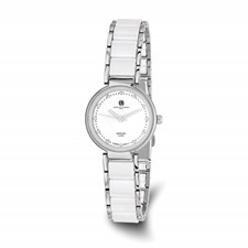 Image of Ladies Charles Hubert Titanium & Ceramic White Dial Watch