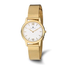 Image of Ladies Charles Hubert Stainless Steel IP-plated Gold-tone Dial Mesh Band