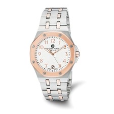 Image of Ladies Charles Hubert Stainless Steel Rose IP-plated Silver Dial Watch