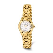 Image of Ladies Charles Hubert Gold-finish White Dial Watch
