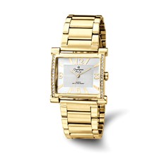 Champion Passion IP-plated Crystal Bezel White Dial Watch 