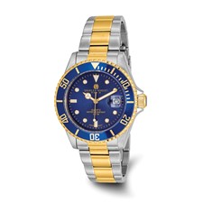 Image of Mens Charles Hubert Two-tone Stainless Steel Blue Dial Watch