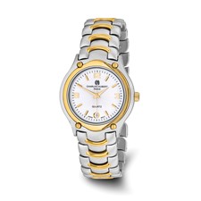 Image of Mens Charles Hubert Two-tone Brass White Dial Watch