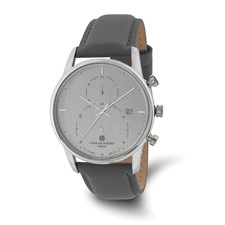 Image of Charles Hubert Mens Stainless Steel Grey Dial Dual Time Watch