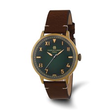 Image of Charles Hubert Antique IP-plated Stainless Steel Green Dial Quartz Watch