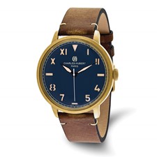 Image of Charles Hubert Antique IP-plated Stainless Steel Blue Dial Quartz Watch