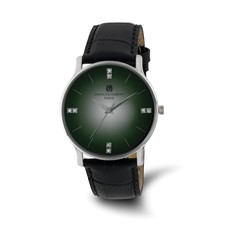 Image of Charles Hubert Mens Stainless Steel Green Dial Watch