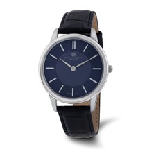 Image of Mens Charles Hubert Stainless Steel Blue Dial Watch