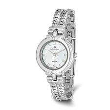 Image of Ladies Charles Hubert Chrome-finish Silver Dial Chain Bracelet Watch