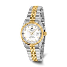 Image of Mens Charles Hubert Two-tone Stainless Steel White Dial Watch