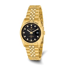 Image of Mens Charles Hubert IP-plated Stainless Steel Black Dial Watch