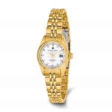 Image of Ladies Charles Hubert IP-plated Stainless Steel White Dial Watch