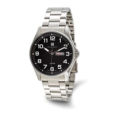 Image of Charles Hubert Stainless Steel Black Dial Watch