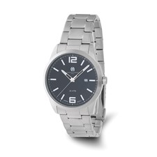 Image of Charles-Hubert Stainless Steel Black Dial with Date Watch