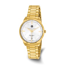 Image of Mens Charles Hubert IP-Plated Stainless Steel Silver-tone Dial Watch