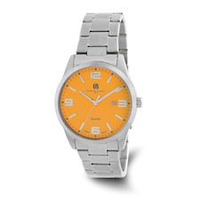 Image of Charles-Hubert Stainless Steel Orange Dial with Date Watch