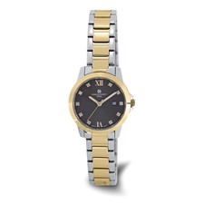 Image of Charles-Hubert Two-Tone Yellow IP-Plated Stainless Steel Quartz Grey Dial with Date Watch