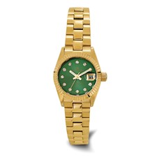 Image of Charles-Hubert Yellow IP-plated Stainless Steel Quartz Green Dial Watch