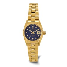 Image of Charles-Hubert Yellow IP-plated Stainless Steel Quartz Blue Dial with Date Watch